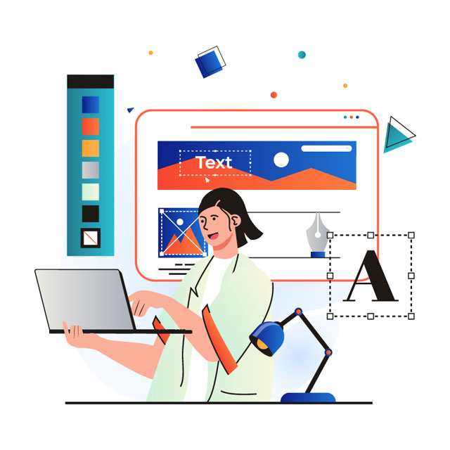 Graphic Designer Working Illustration Graphic Designer Working Illustration